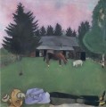 El poeta reclinado contemporáneo Marc Chagall